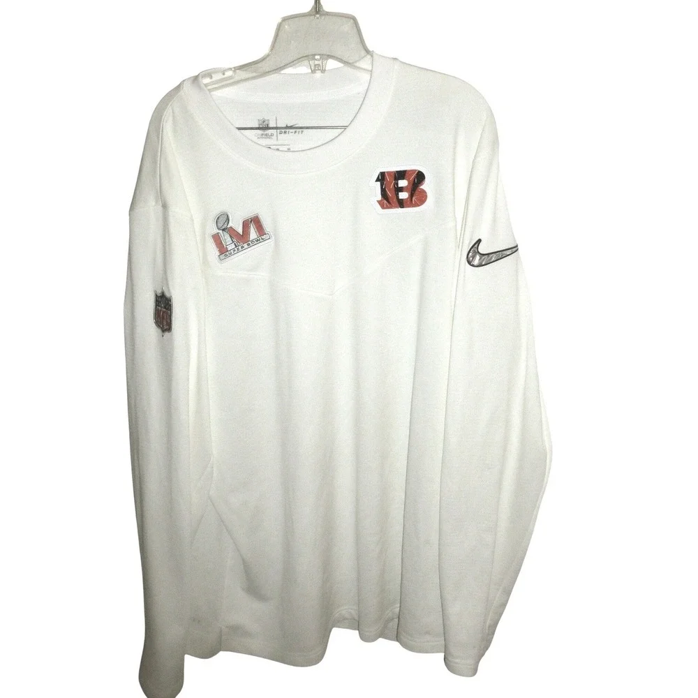 Nike Cincinnati Bengals Super Bowl LVI Dri-FIT Long Sleeve Shirt Mens XL‎